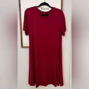 Crimson red tshirt dress